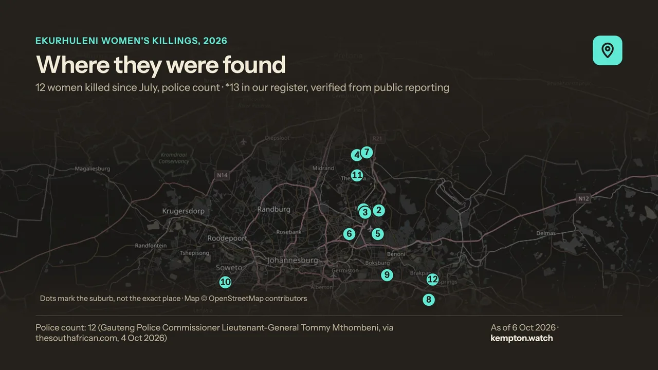 Map of the victims from Kempton Watch